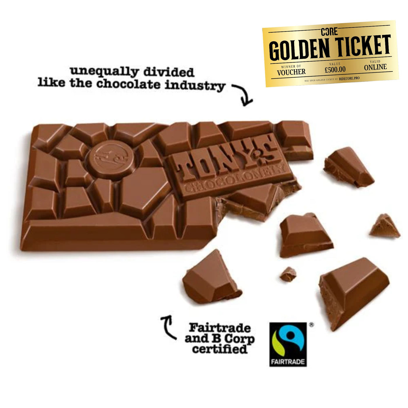 CORE x Tonys Chocolate Bar 180g Random Flavour (£500 Golden Ticket)