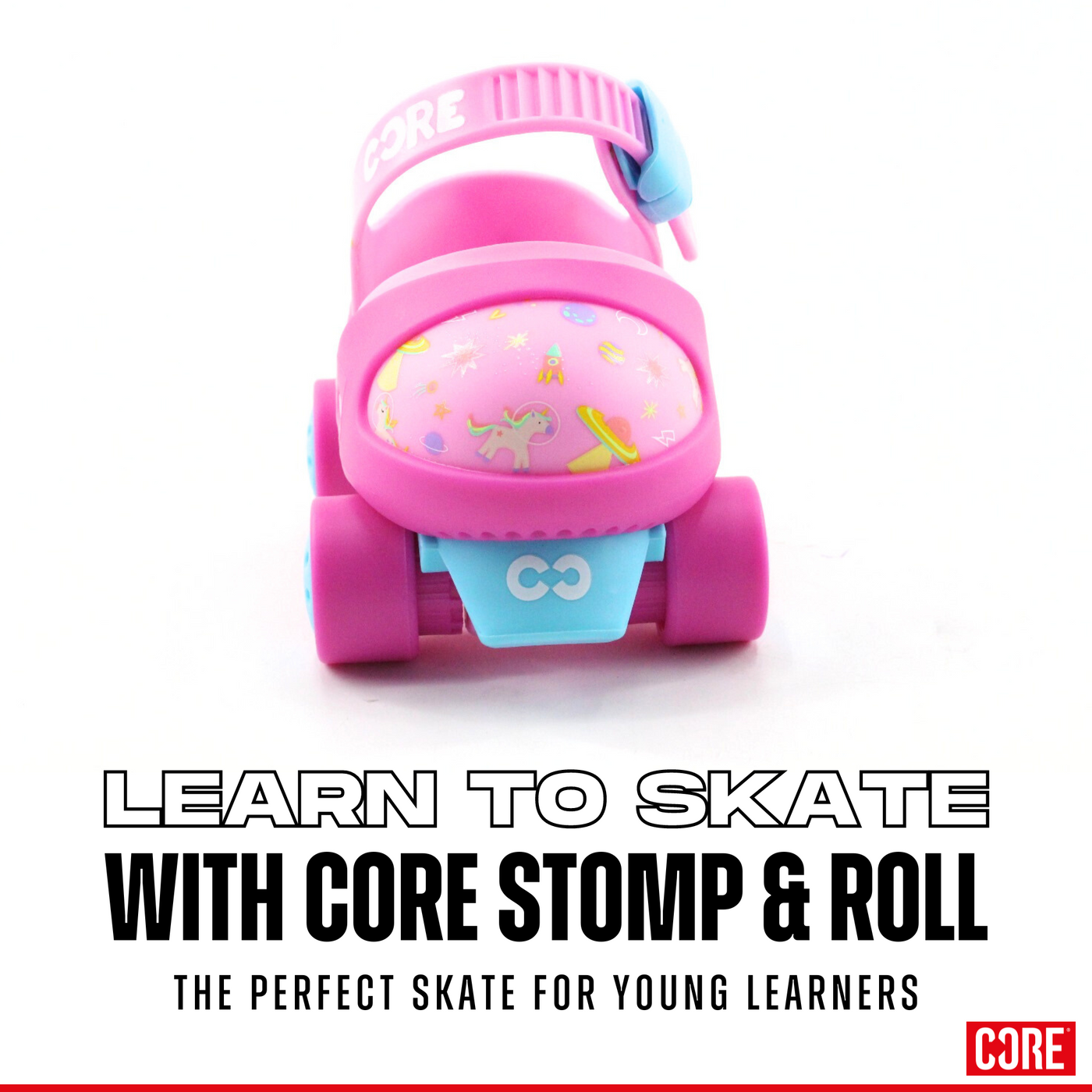 CORE Kids Stomp & Roll Adjustable Learner Skate - Pink/Blue