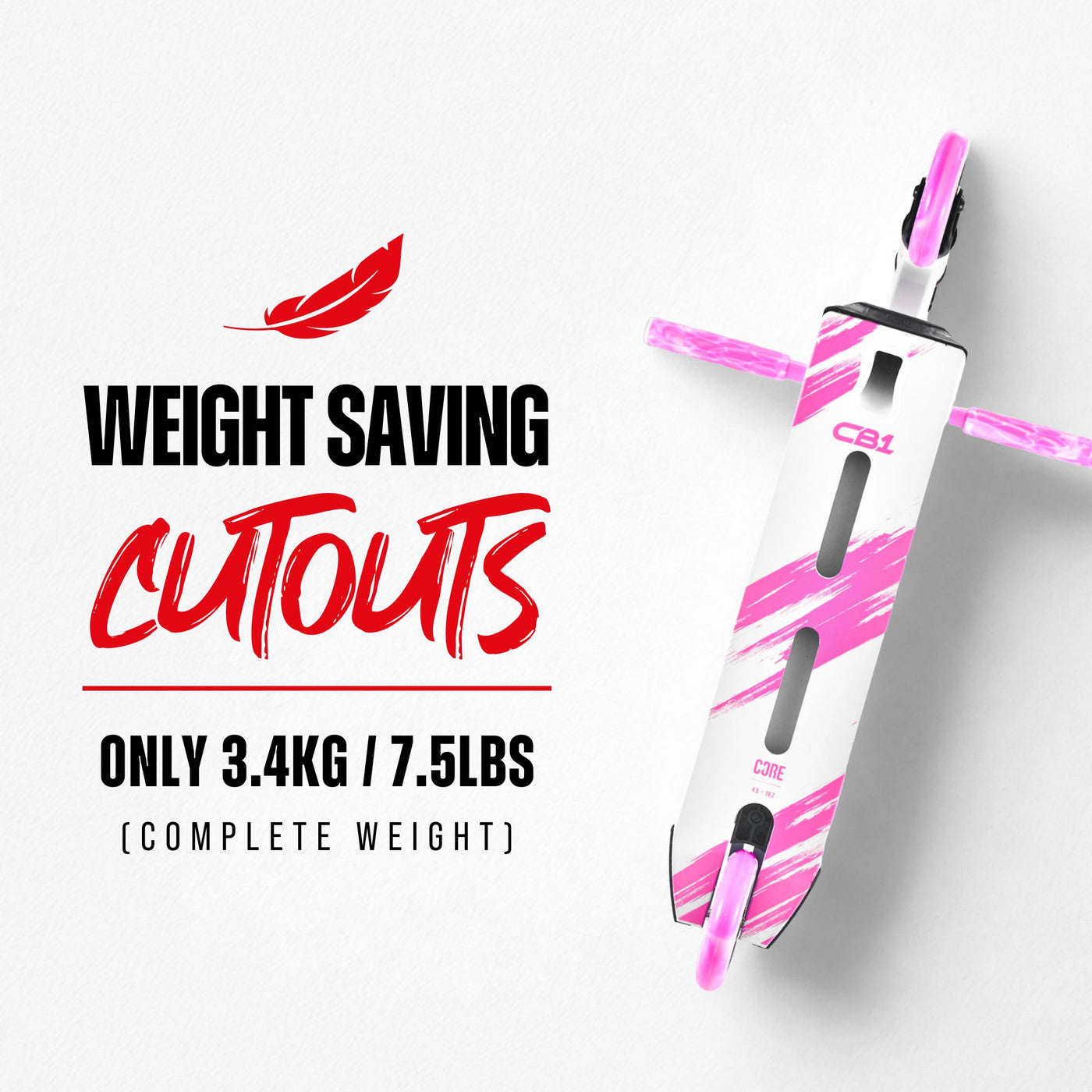 CORE CB1 Beginner Stunt Scooter - White/Pink