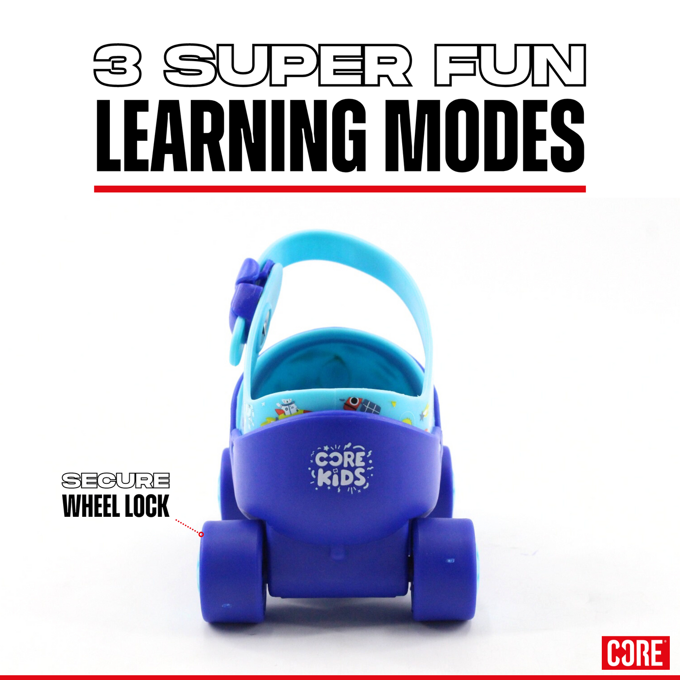CORE Kids Stomp & Roll Adjustable Learner Skate - Blue