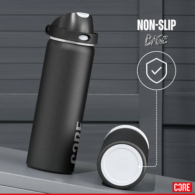 CORE Insulated Water Bottle, Dual Spout 750ml - Black