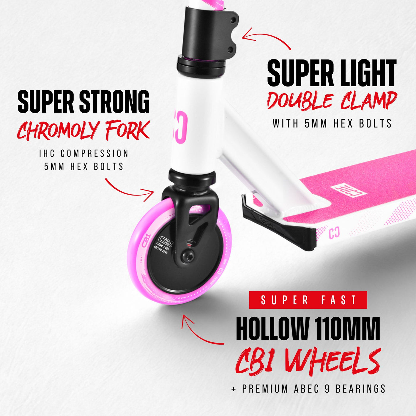 CORE CB1 Beginner Stunt Scooter - White/Pink
