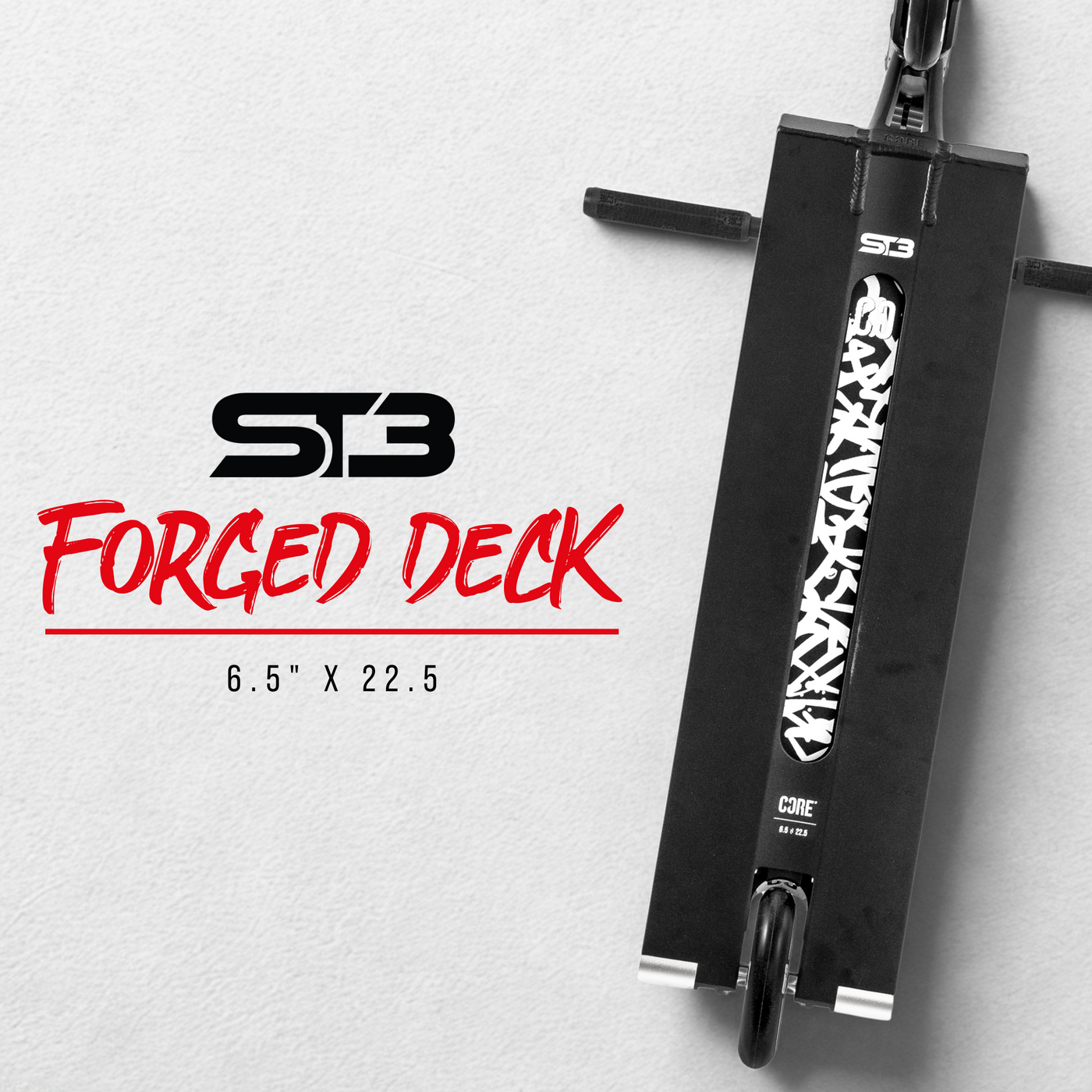 CORE ST3 Forged Scooter Deck 6.5 x 22.5" - Black