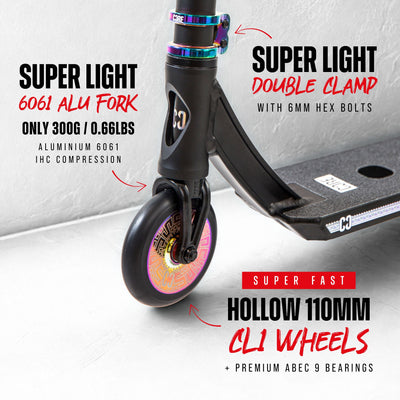 CORE CL1 Complete Stunt Scooter - Black/Neo LE