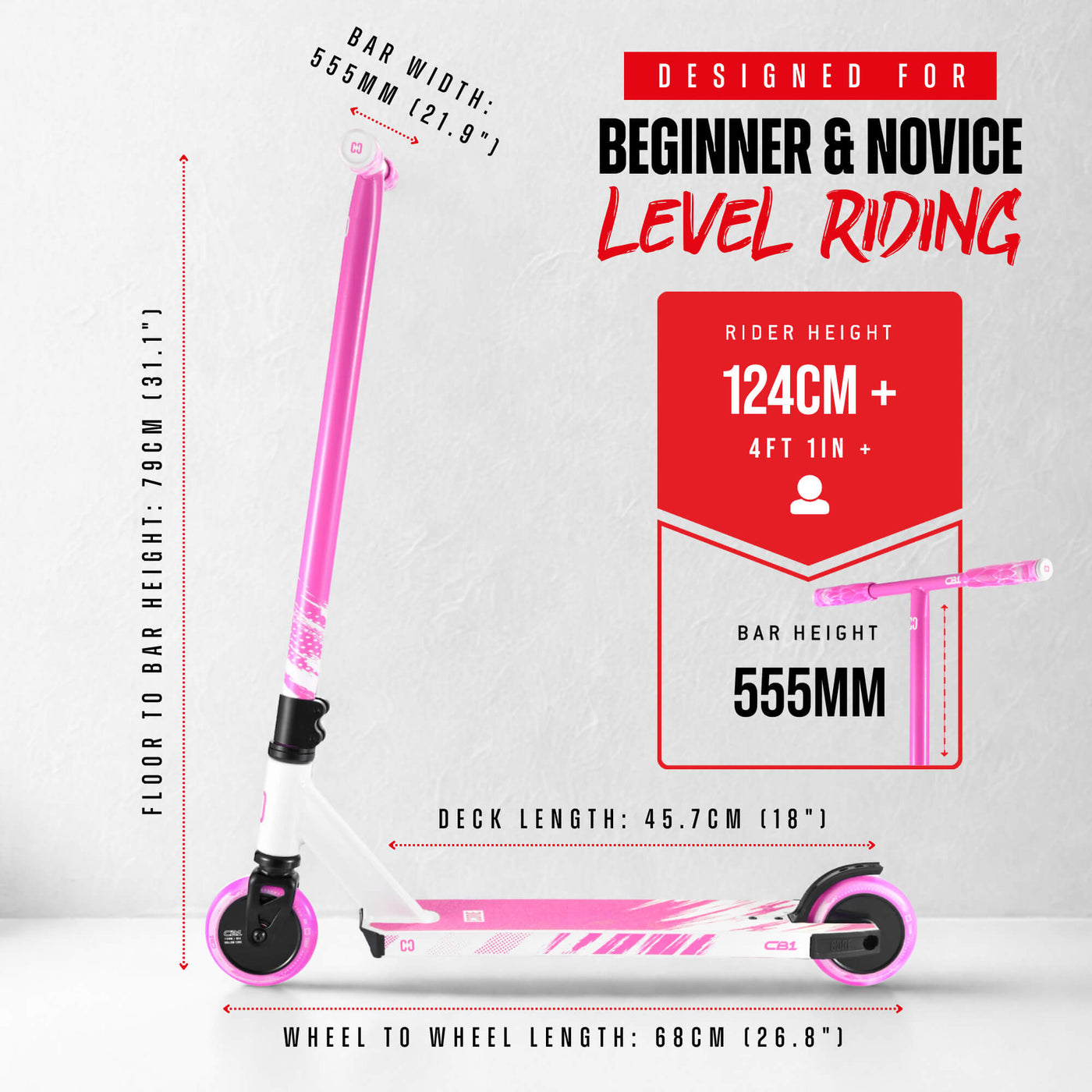CORE CB1 Beginner Stunt Scooter - White/Pink