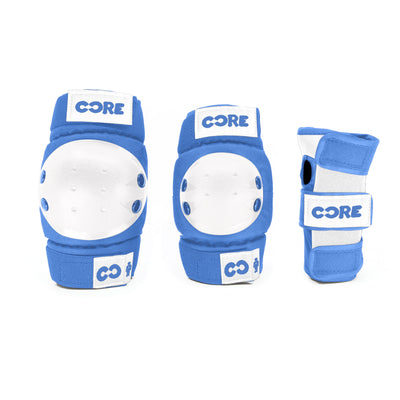 CORE Kids Junior Triple Pad Set (Knee/Elbow/Wrist) + Carry Bag - Blue