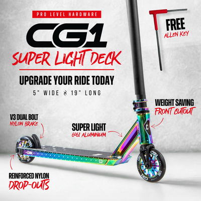 CORE CG1 Complete Stunt Scooter Scooters for Kids Kick Scooter Blunt Prodigy MGP Madd Gear Scooter CORE_Scooters COREUK CL1Scooter MPG Scootersforkids Trick Scooters Neon Chrome Neo Rainbow Scooter Neochrome Scooter Jetfuel 