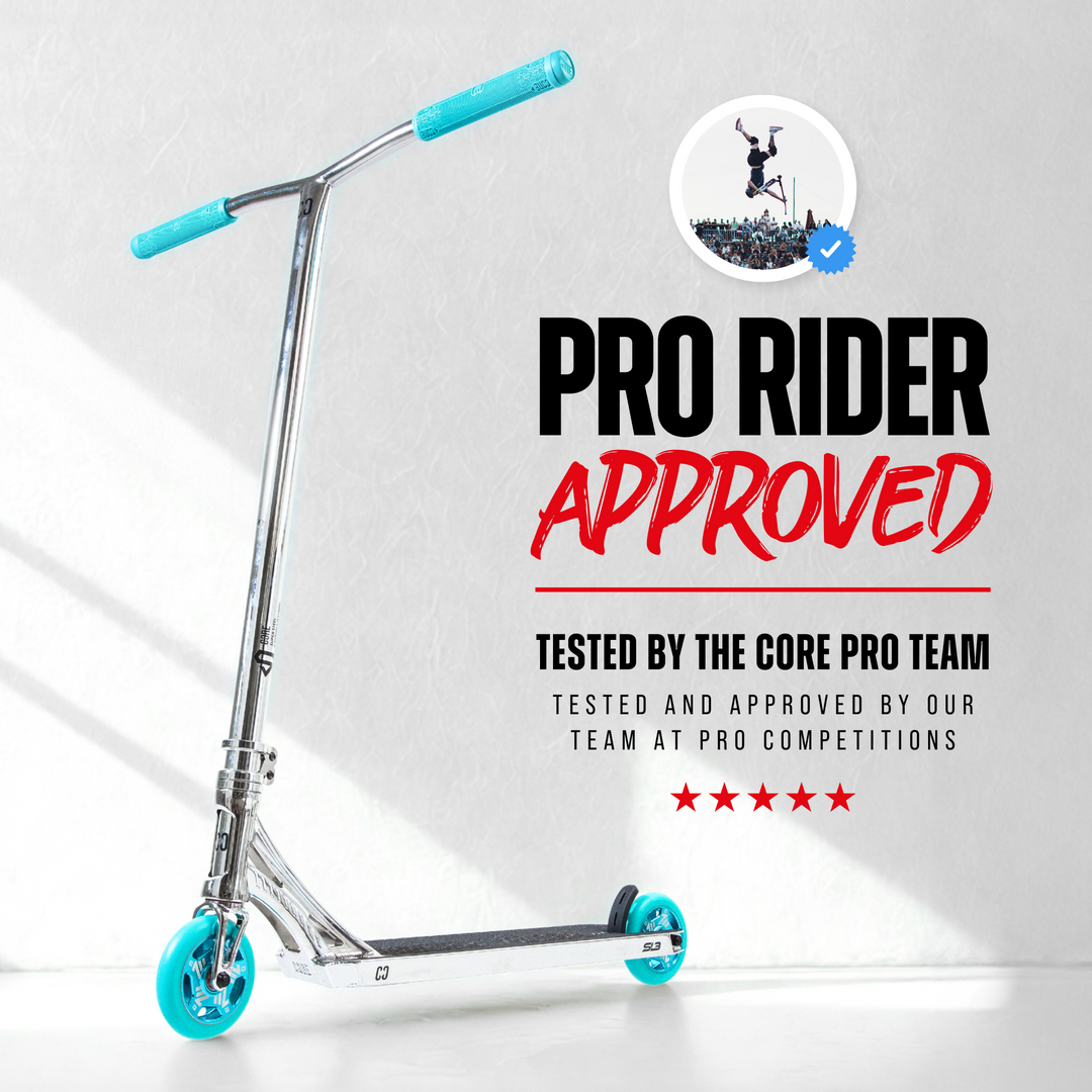 CORE SL3 Complete Stunt Scooter - Chrome/Teal - CORE Action Sports