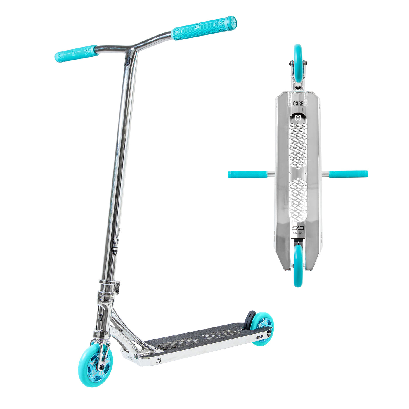 CORE Stunt Scooters SL3 Chrome/Teal CL1 Chrome/Teal Scooter Kids Scooters Scooters