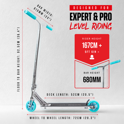 Chrome/Teal Scooters for Kids Blunt Prodigy MGP Kick Scooters Outdoor toys Skateparks Pro Custom Scooter 