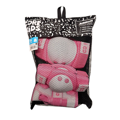 CORE Kids Junior Triple Pad Set (Knee/Elbow/Wrist) + Carry Bag - Pink