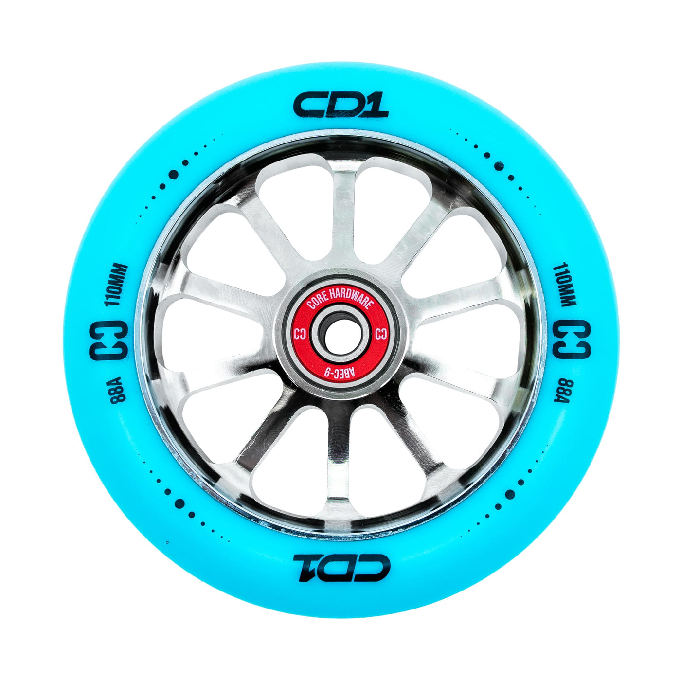 CORE CD1 Spoked Stunt Scooter Wheel 110mm - Blue/Chrome