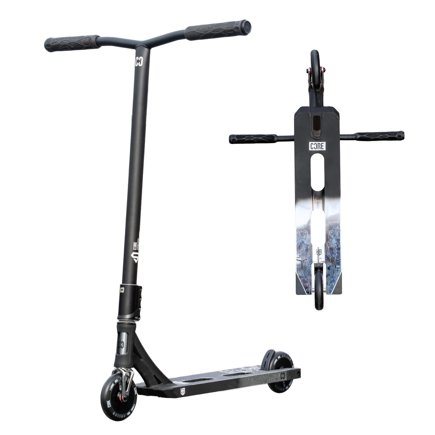 CORE Complete HALFBARZ Custom Stunt Scooter - Black/Chrome