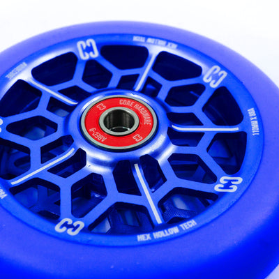 CORE Hex Hollow Navy Blue Scooter Wheel 110 MM I Scooter Wheel Angled View