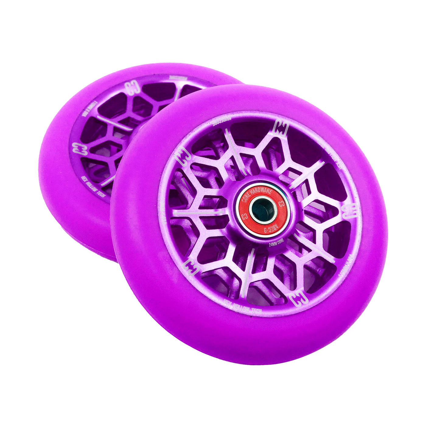 CORE Hex Hollow Purple Scooter Wheel 110 MM I Scooter Wheel Pair