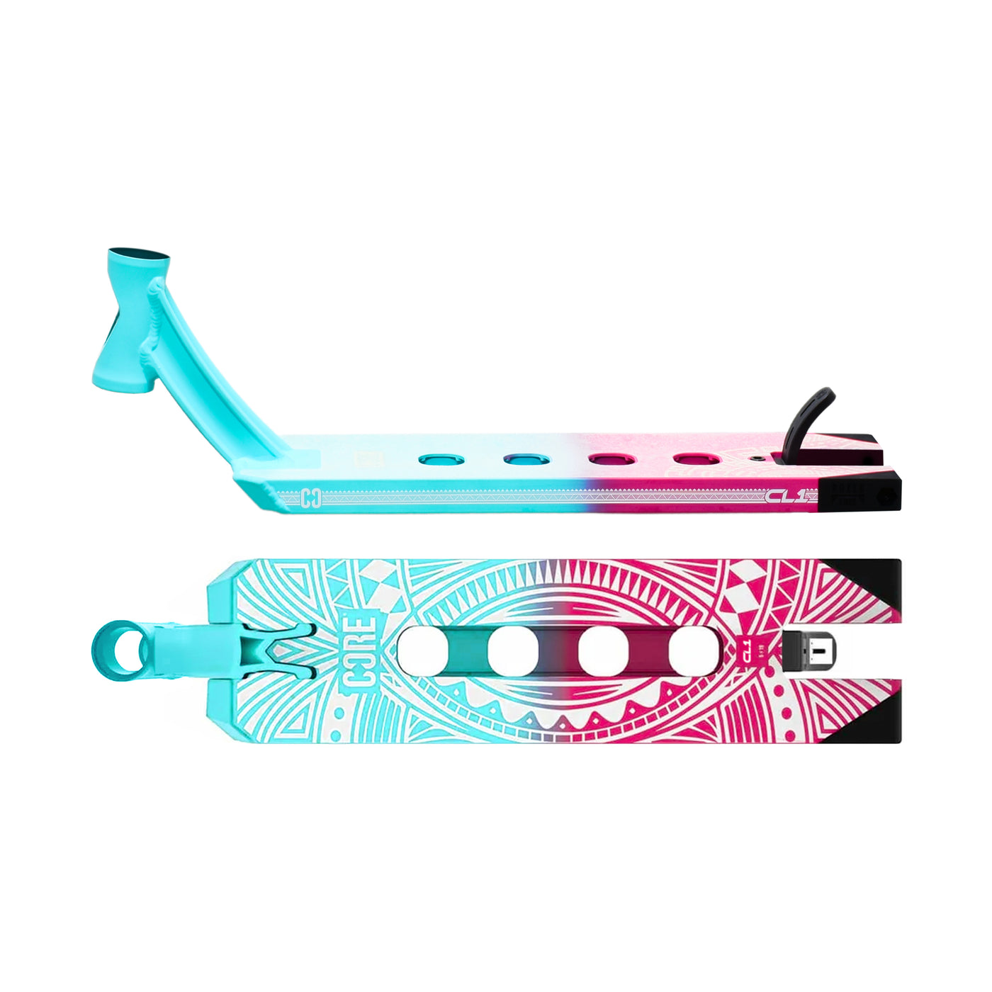 CORE CL1 Stunt Scooter Deck 5 x 19 - Pink/Teal