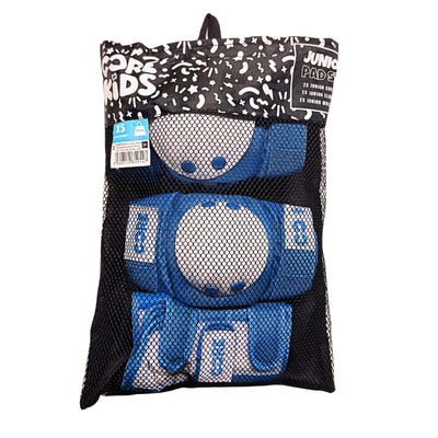 CORE Kids Junior Triple Pad Set (Knee/Elbow/Wrist) + Carry Bag - Blue