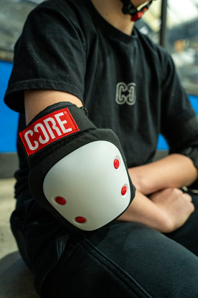 CORE Protection Skate Triple Pad Set - White (Knee/Elbow/Wrist)