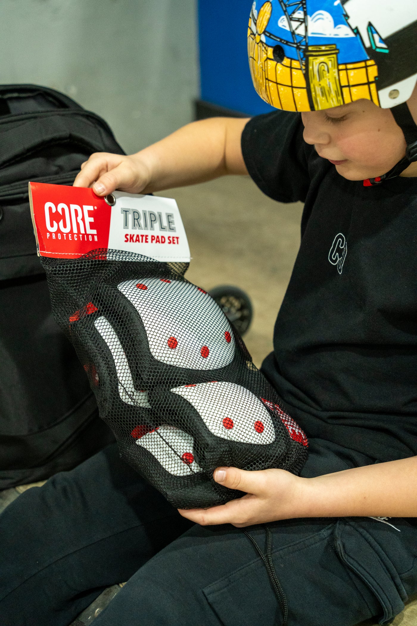 CORE Protection Skate Triple Pad Set - White (Knee/Elbow/Wrist)