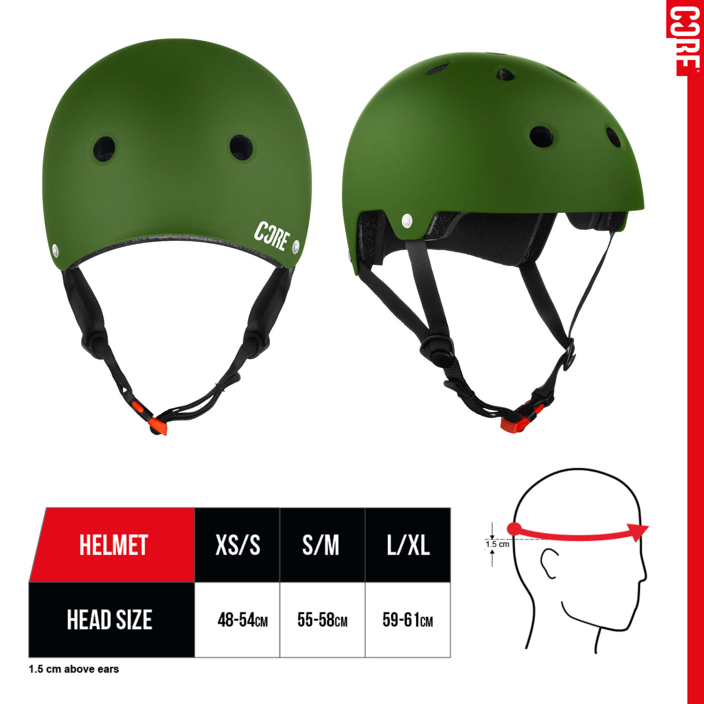 Core Action Sports BMX Helmet Army Green I Skateboard Helmet