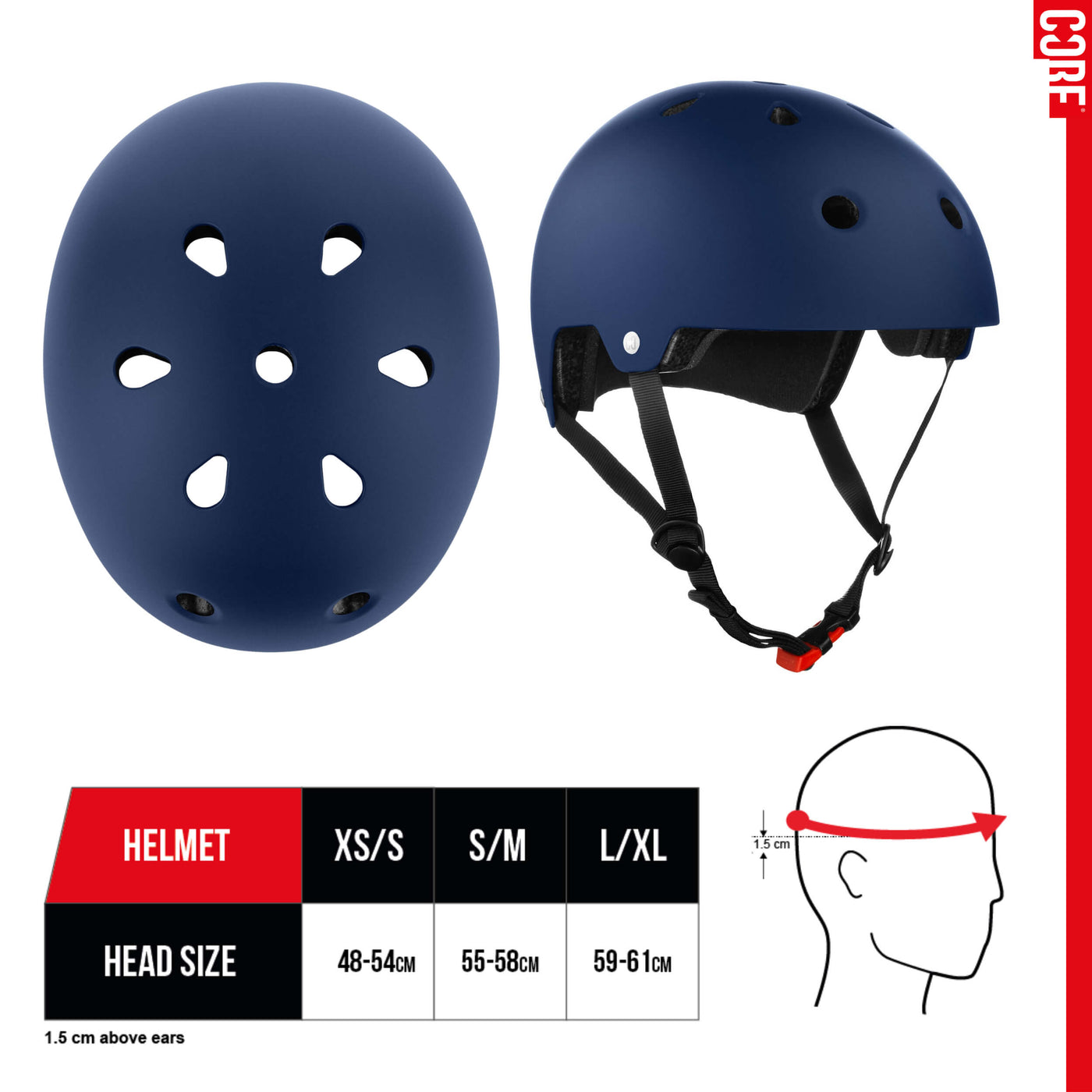 CORE Action Sports Helmet – Navy Blue