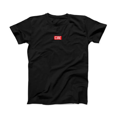 CORE Mini Box Logo T-Shirt – Schwarz/Rot
