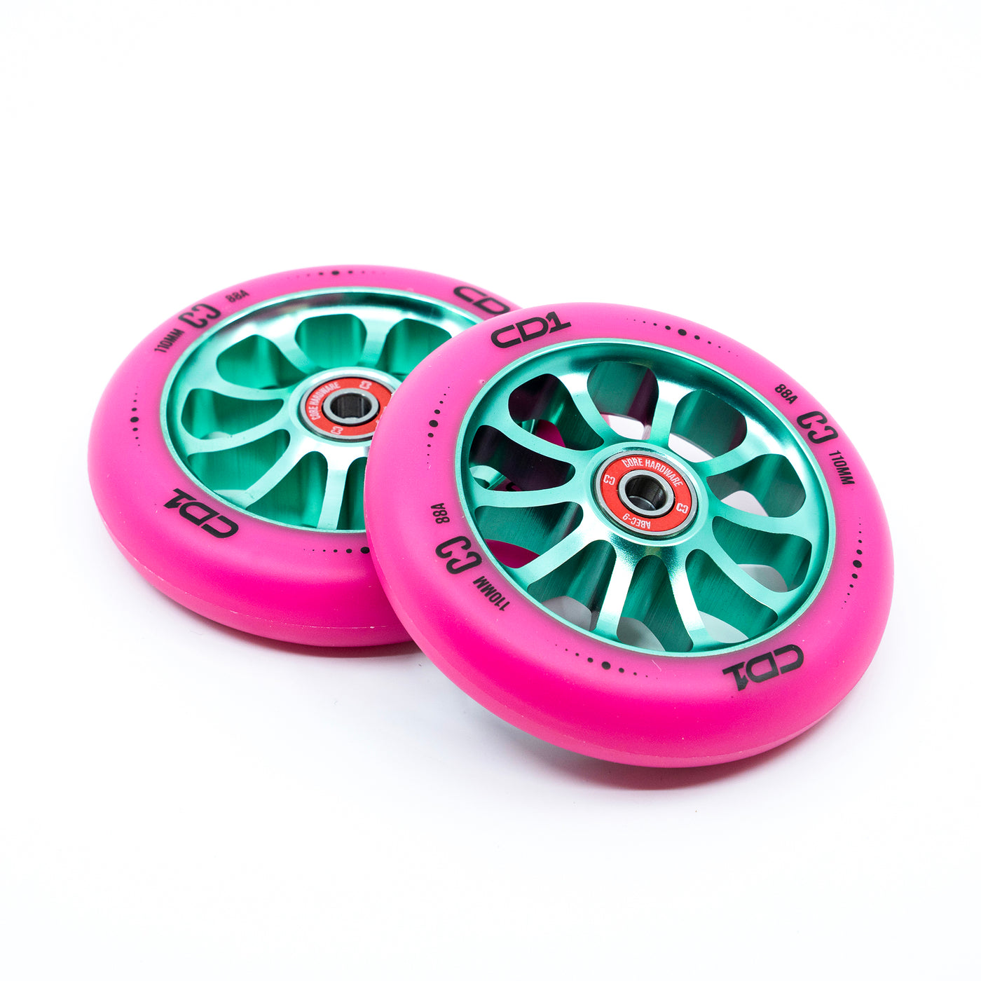 CORE CD1 Spoked Stunt Scooter Wheel 110mm - Pink/Teal