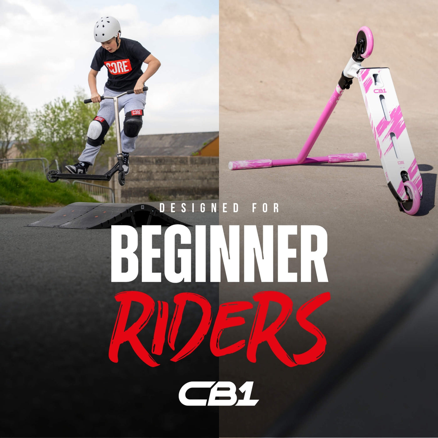CORE CB1 Beginner Scooter - White/Pink - CORE Action Sports