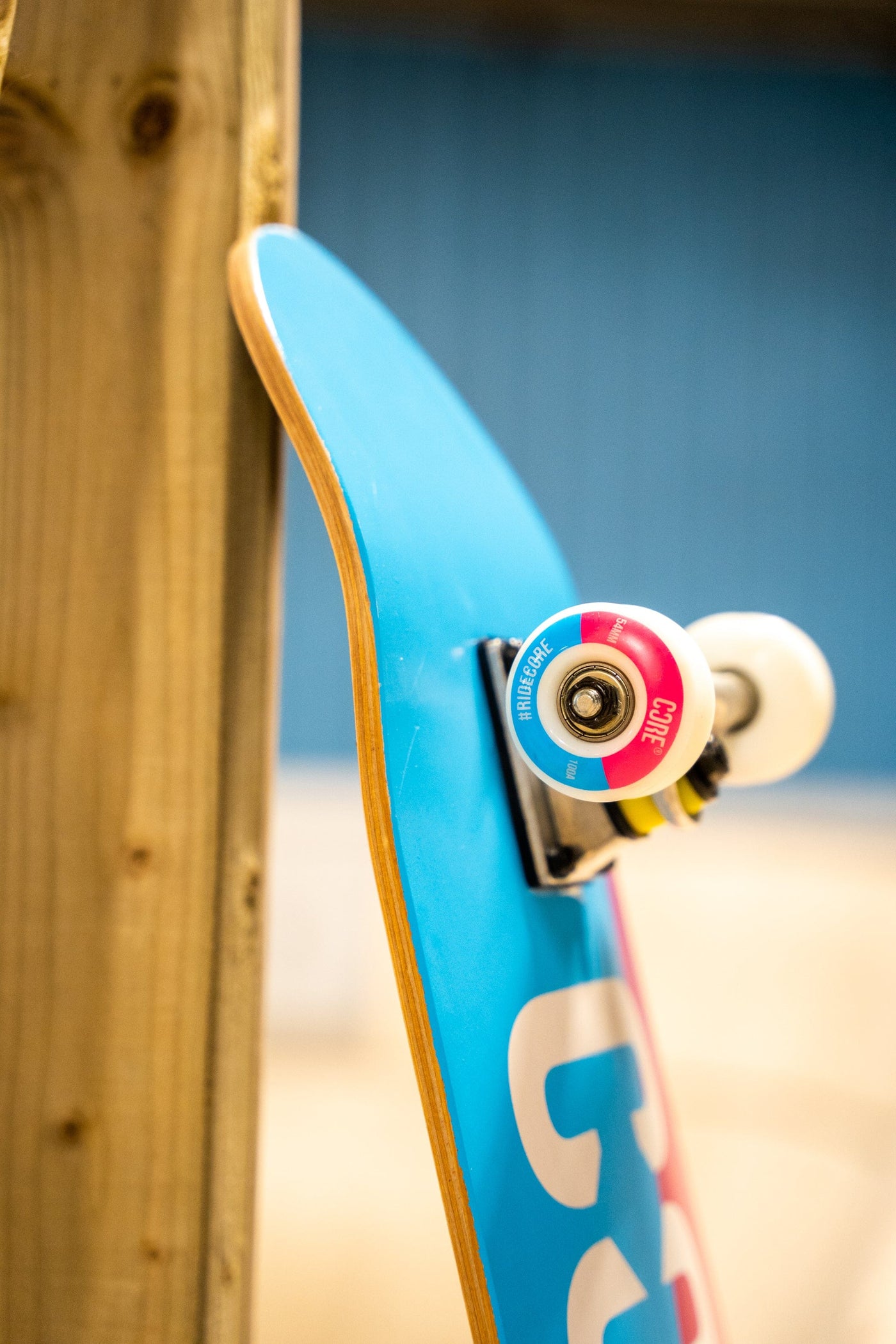 CORE Complete Skateboard C2 Split Pink & Blue 7.75 I Complete Skateboards Zoomed Leaning