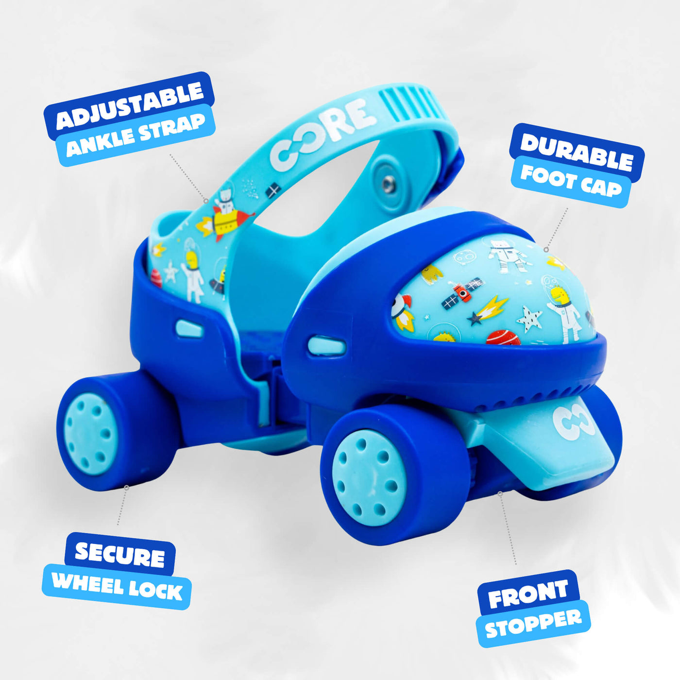 CORE Kids Stomp & Roll Adjustable Learner Skate - Blue