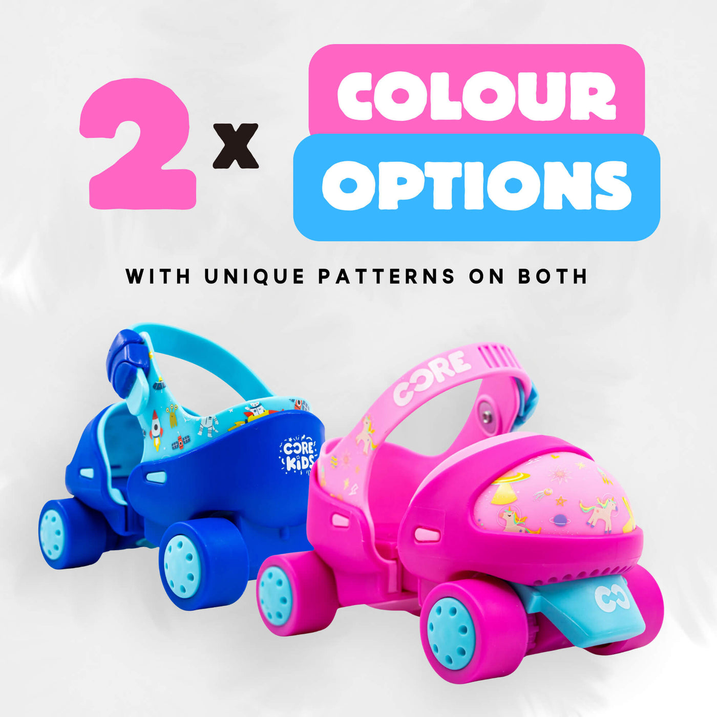 CORE Kids Stomp & Roll Adjustable Learner Skate - Pink/Blue