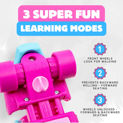 CORE Kids Stomp & Roll Adjustable Learner Skate - Pink/Blue