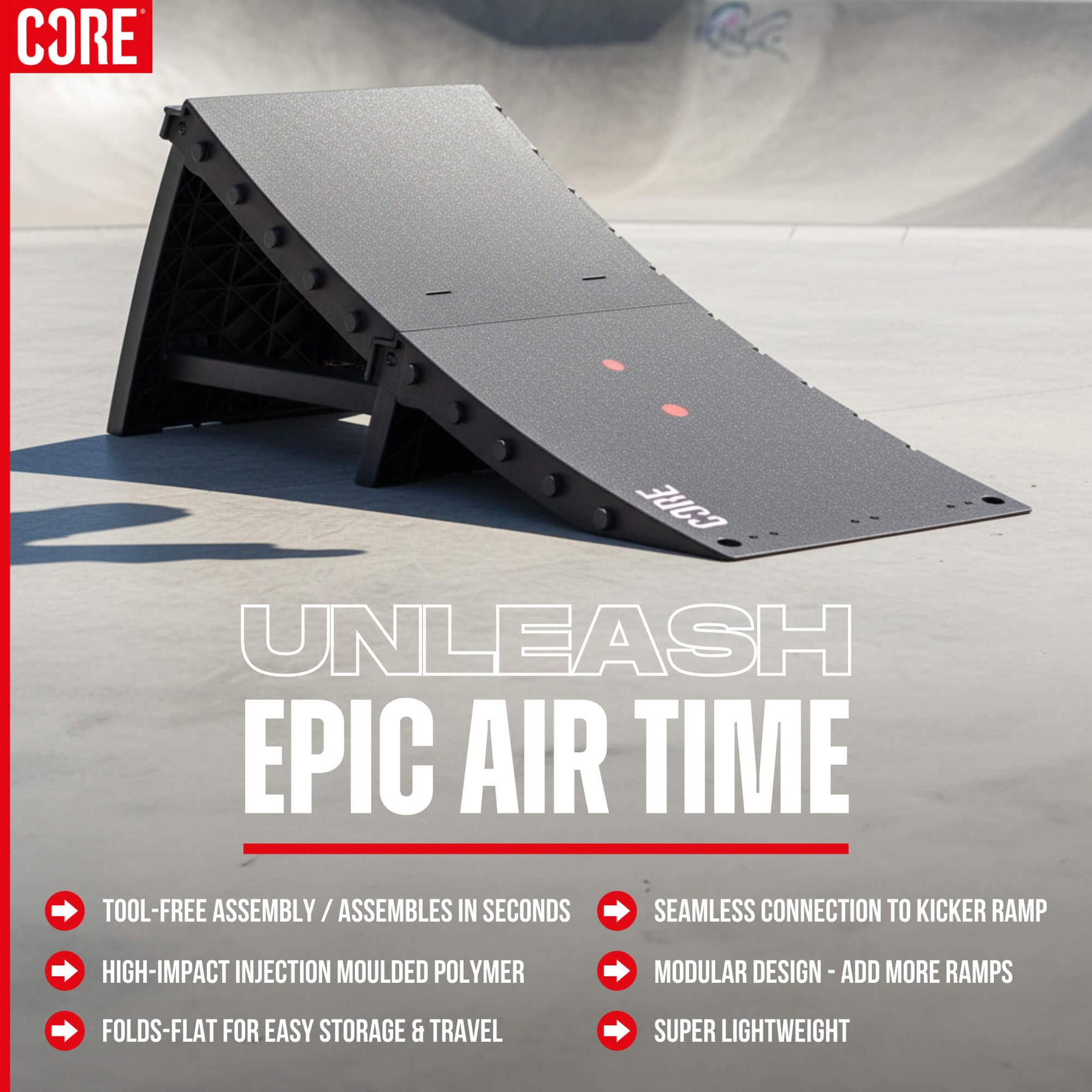 Kicker Snowboard Ramp CORE Ramp - XL Kicker Ramp (Mini Kicker + XL Extender) - CORE Action Sports