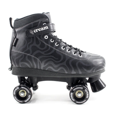 CREAM Scoop Quad Roller Skates, Adjustable - Wave, Black