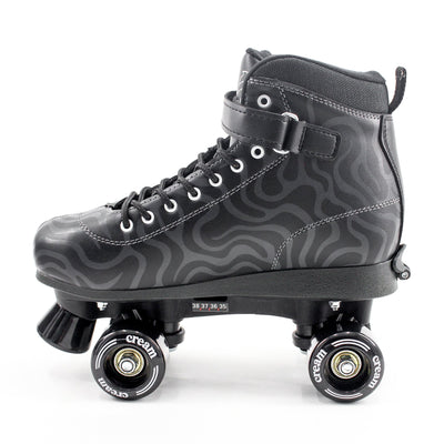 CREAM Scoop Quad Roller Skates, Adjustable - Wave, Black