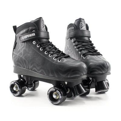 CREAM Scoop Quad Roller Skates, Adjustable - Wave, Black