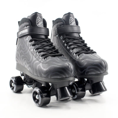 CREAM Scoop Quad Roller Skates, Adjustable - Wave, Black