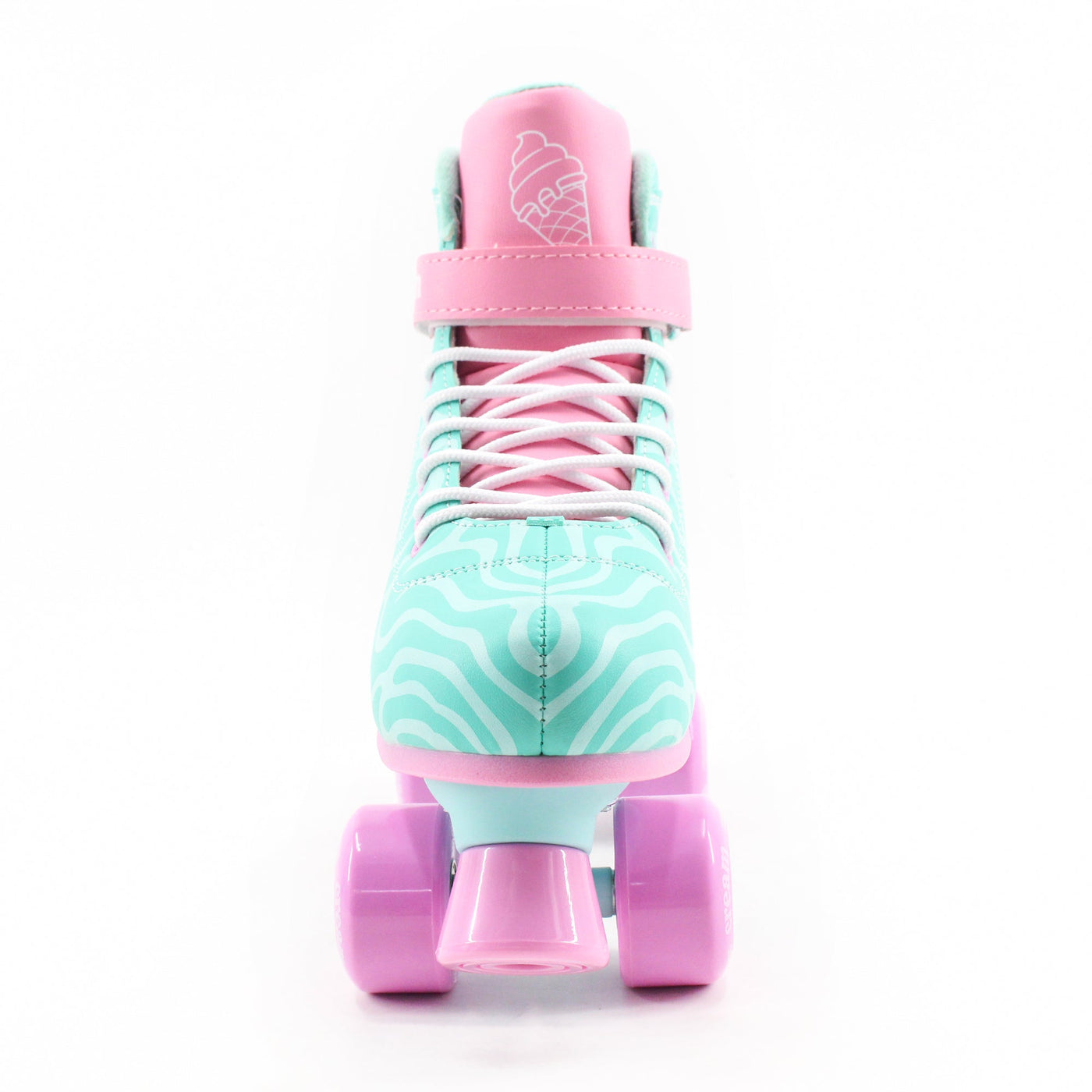 CREAM Scoop Quad Roller Skates, Adjustable - Wave, Teal/Pink