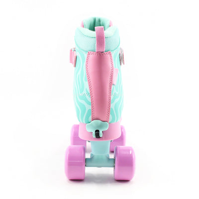 CREAM Scoop Quad Roller Skates, Adjustable - Wave, Teal/Pink
