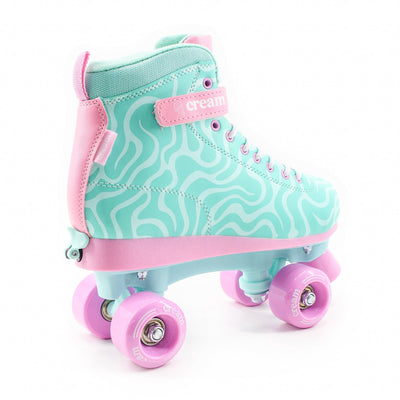 CREAM Scoop Quad Roller Skates, Adjustable - Wave, Teal/Pink