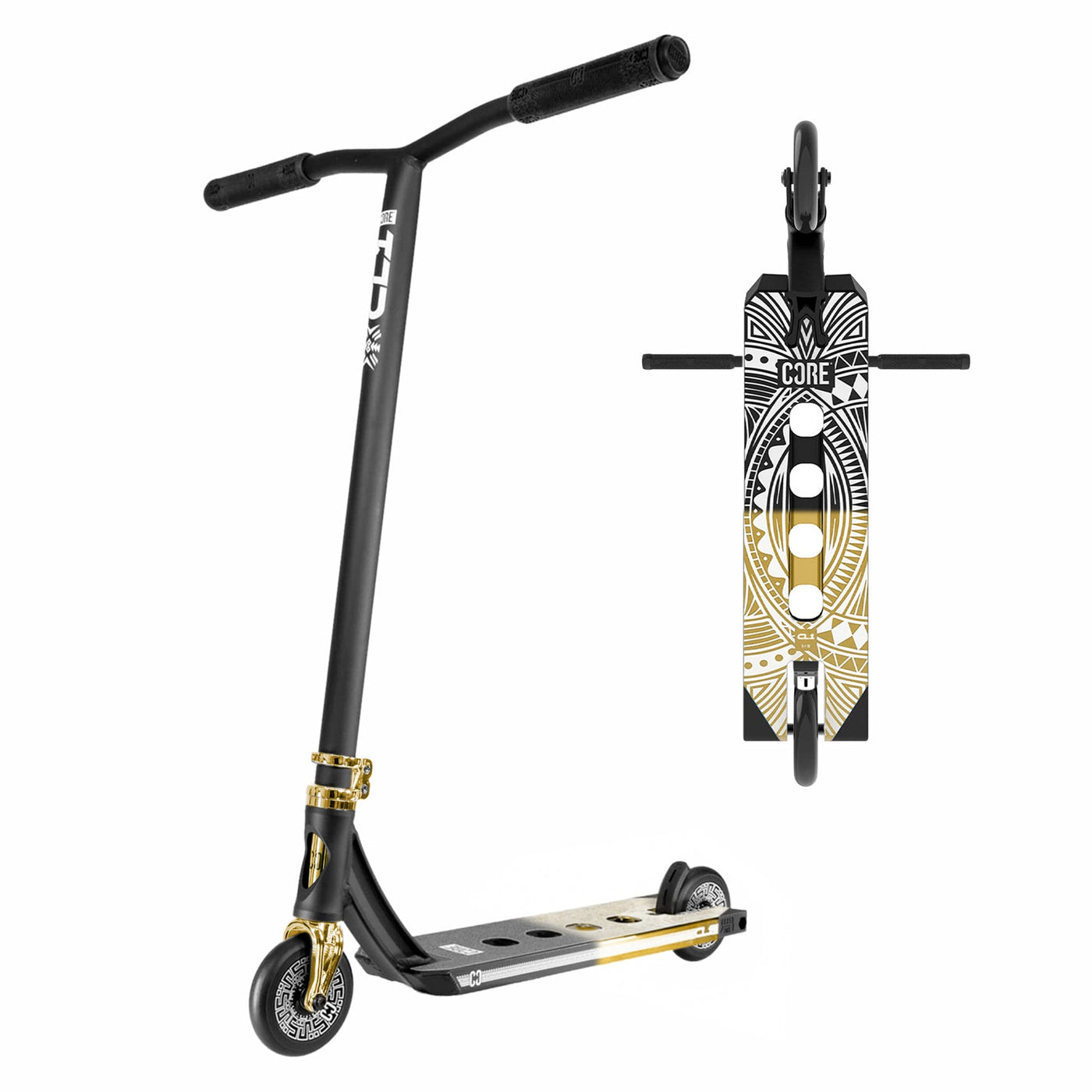 CORE CL1 Complete Stunt Scooter - Black/Gold Split LE