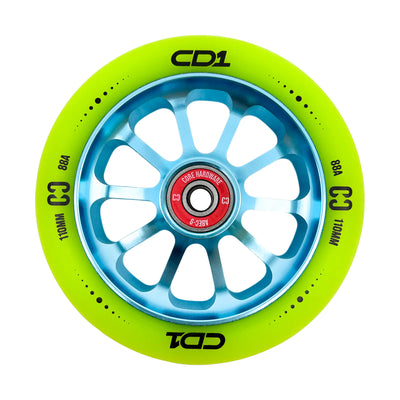 CORE CD1 Spoked Stunt Scooter Wheel 110mm - Lime/Blue