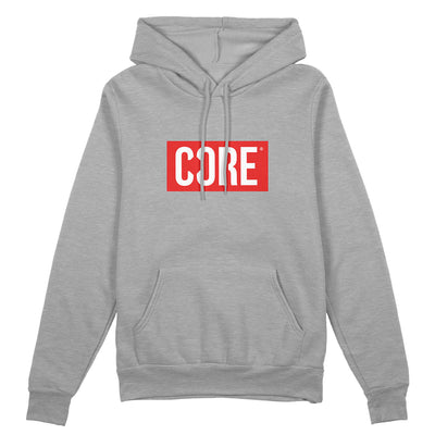 CORE Box Logo Hoodie – Grau/Rot