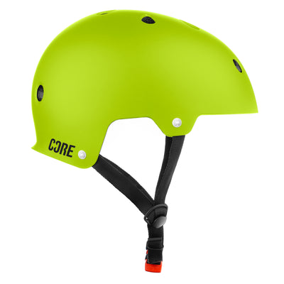 CORE Action Sports Skate Helmet - Neon Green - Side Angle