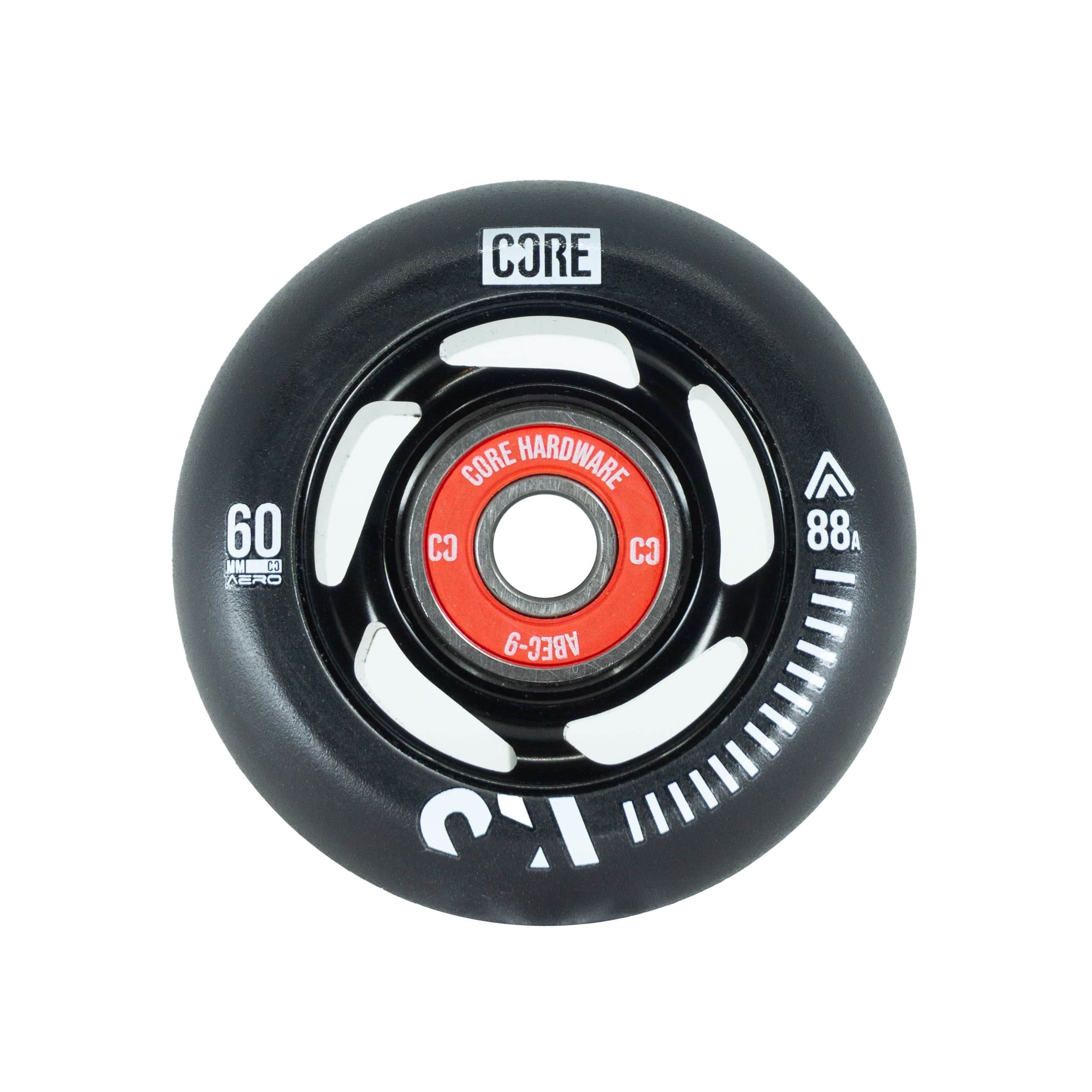 CORE Aero Inline Skate Wheels 60mm Black (4 Pack Skate Bearings) - CORE ...