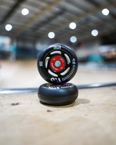 CORE Aero Inline Skate Wheels 60mm Black 4 Pack Bearings I Skate Bearings Skate Park