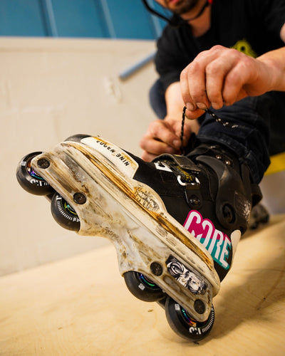 CORE Aero Inline Skate Wheels 60mm Black 4 Pack Bearings I Skate Bearings Alt Product in Use