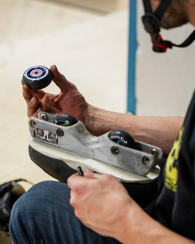 CORE Aero Inline Skate Wheels 60mm Neo Chrome 4 Pack Bearings I Skate Bearings Product in Use
