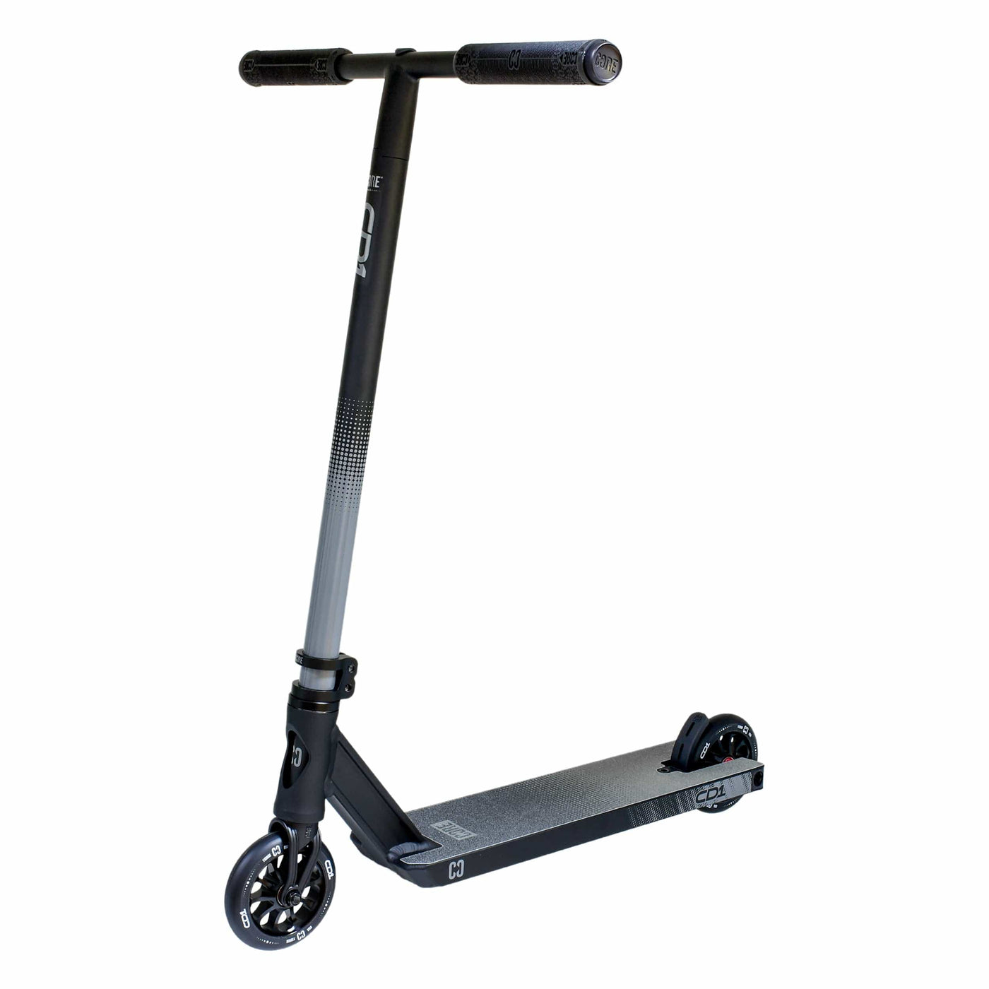 CORE CD1 Complete Stunt Scooter Black I Adult Stunt Scooter Front Angled