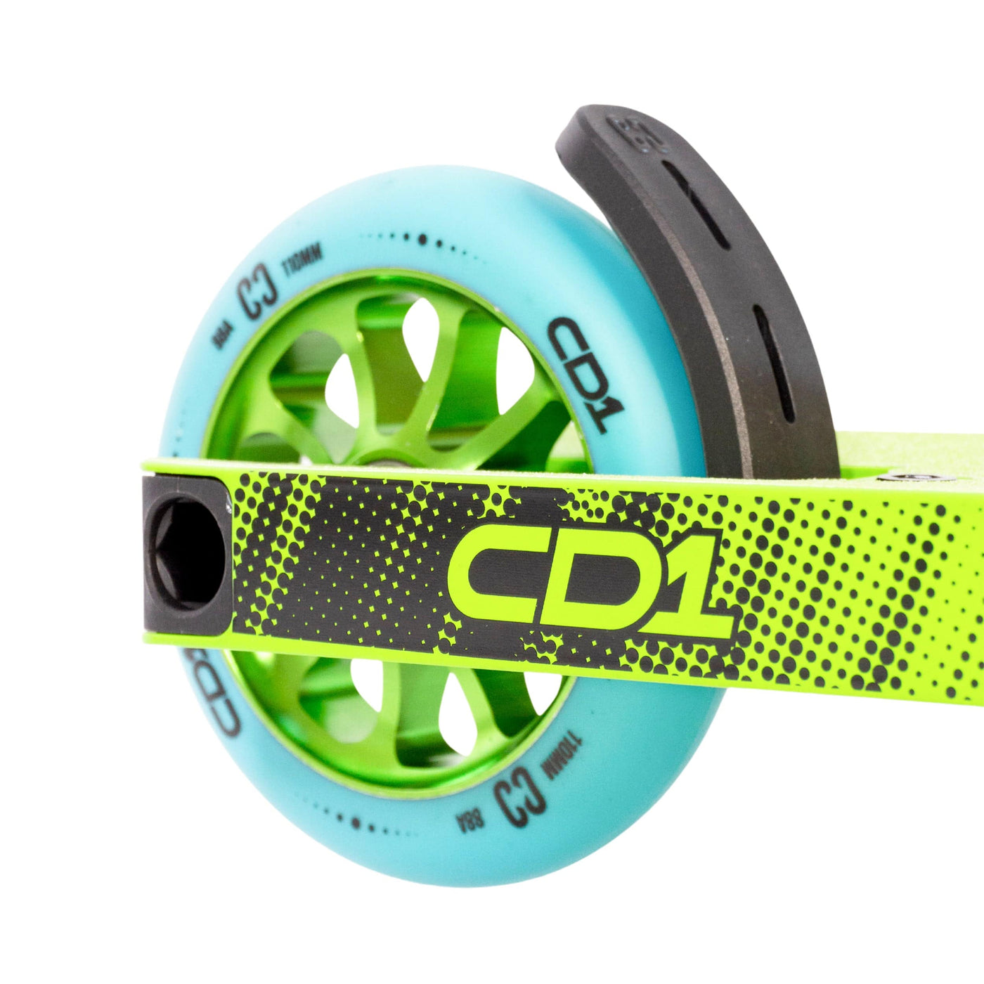 CORE CD1 Complete Stunt Scooter Lime & Teal I Adult Stunt Scooter Back Wheel
